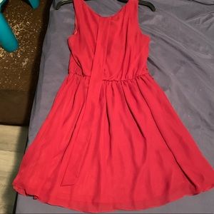 Cardinal Flowy Chiffon Dress w/sash